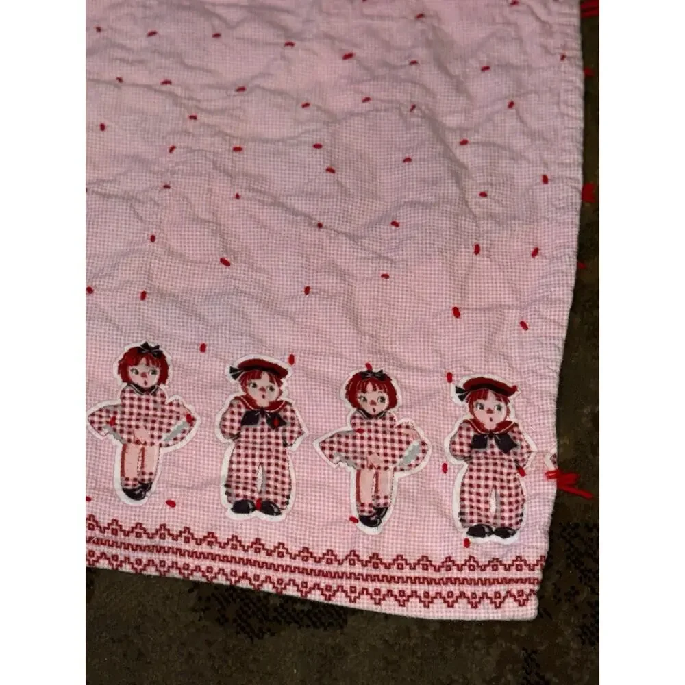 Vintage Patchwork Quilt Folk Art Colorful Scrap Granny Tied - Picture 10 of 15